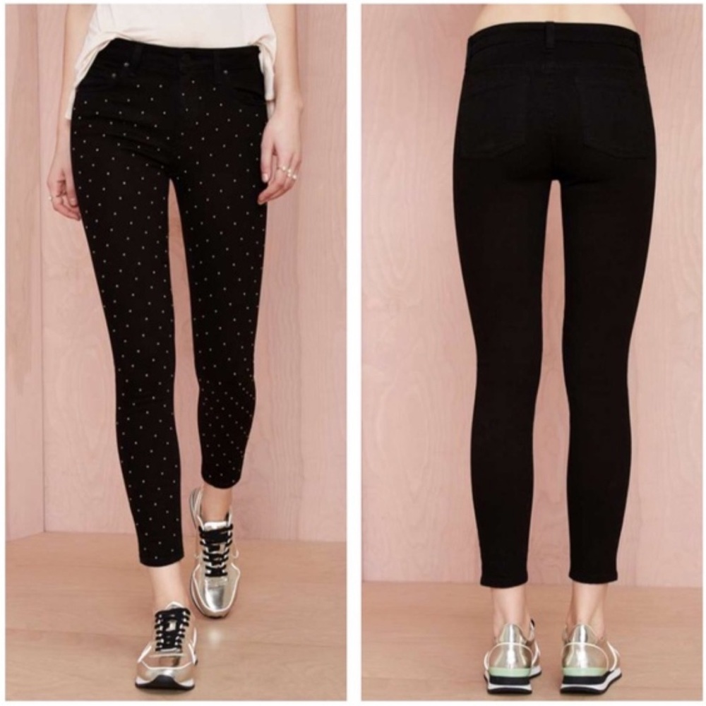 • Nasty Gal • Studded Black Denim Skinny Jeans ♡︎